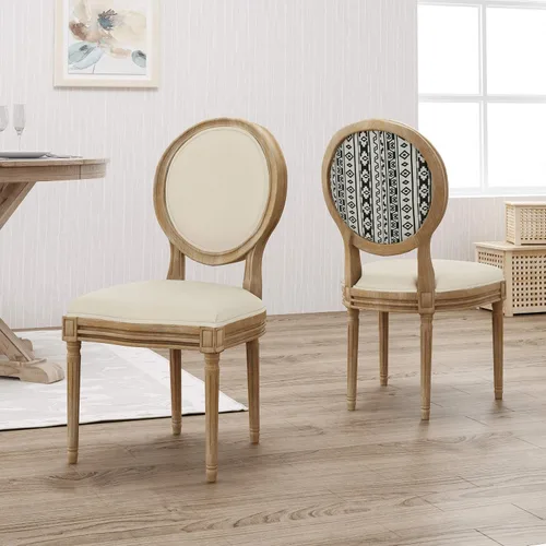 Miniatura 24 de Christopher Knight Home Phinnaeus Silla de comedor de tela beige de poliéster (juego de 2), juego de 2 piezas