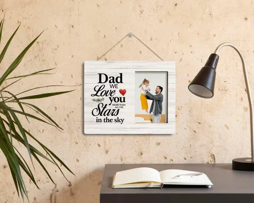 Miniatura 7 de Marco de Fotos para Papá - Soy su Compañero de Pesca, Marco de Madera para Papás Pescadores, Regalo del Día del Padre