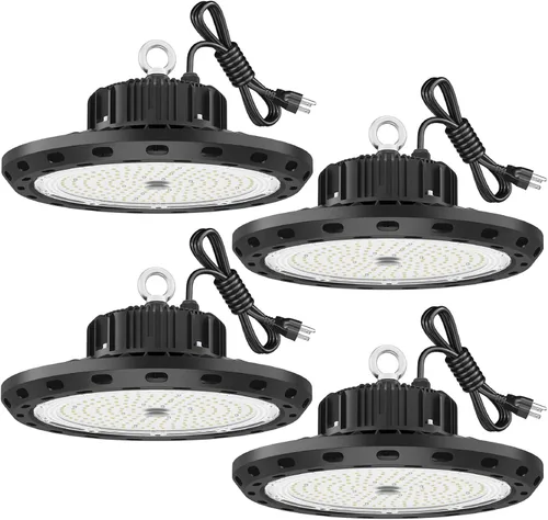 Miniatura 7 de Luz LED de alta bahía UFO de 100 W, 15000 lm, 5000 K, IP65, UL Aprobada, cable de 5 pies con enchufe de EE. UU. Alternativa a 400 W MH/HPS
