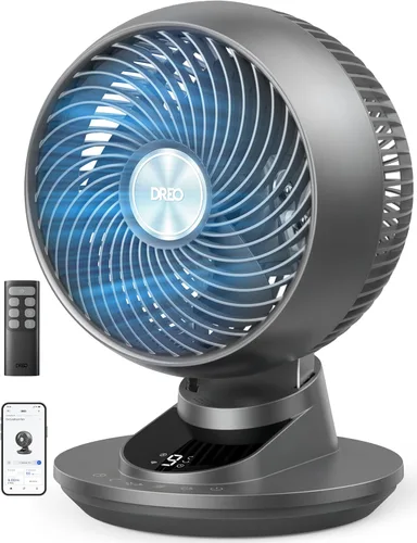 Miniatura 8 de DREO Ventilador inteligente para dormitorio, potente flujo de aire de 85 pies, 12 pulgadas, ventiladores de escritorio silenciosos de 20 dB, Negro
