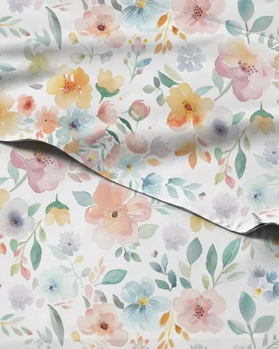 Miniatura 54 de Juego de sábanas florales - Juego de sábanas de cama florales azules y blancas - 1 sábana encimera, 1 sábana bajera y 2 fundas de almohada con 07