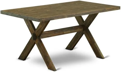 Miniatura 19 de East West Furniture VT026 Mesa de comedor estilo V – una mesa de cocina rectangular con patas elegantes, 36 x 60 pulgadas, multicolor
