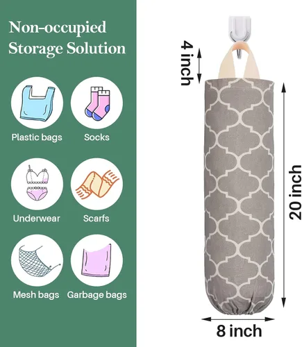 Miniatura 3 de Soporte para Bolsas de Plástico, Soporte para Bolsas de Supermercado Lavable para Bolsas de Plástico, Dispensador de Almacenamiento de Bolsas
