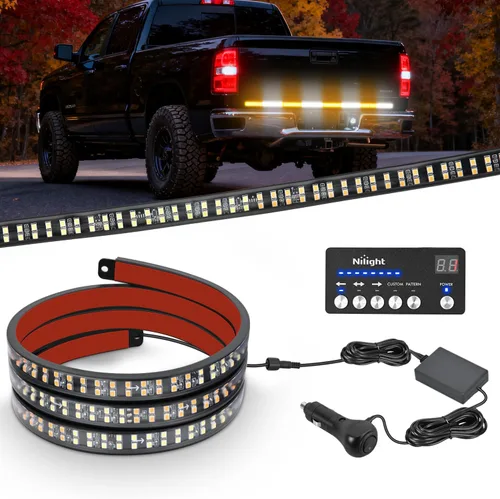 Miniatura 21 de Nilight - Tira de luz LED para plataforma trasera de 30 pulgadas de UTV, 204 LED, luces de freno ámbar, luces intermitentes rojas, compatible