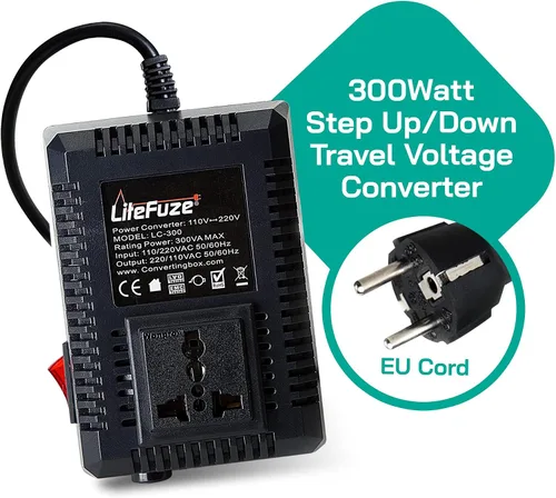 Miniatura 2 de LiteFuze, convertor de voltaje alto/bajo para viaje. cable EU
