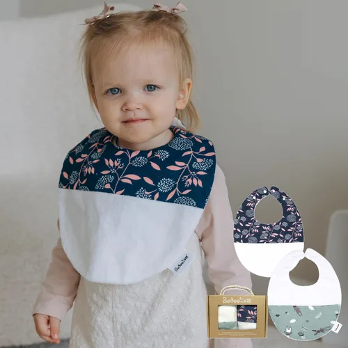 Miniatura 9 de Babero de gran tamaño para bebé, baberos impermeables extra grandes para niños de 6 a 24 meses, 100% algodón y bambú