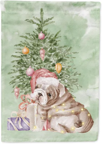 Miniatura 15 de Caroline's Treasures CK8213GF Bulldog Inglés #2 Regalos de Navidad y árbol de jardín Bandera de buzón Bandera decorativa para patio exterior, patio