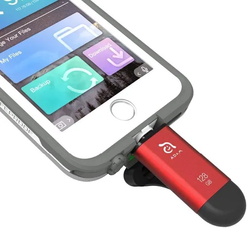 Miniatura 3 de ADAM elements iKlips C MFi certificado Lightning + USB C Flash Drive para iPhone, iPad Pro, Mac, PC, Android, Touch ID/Face ID seguro (negro, 128 GB)
