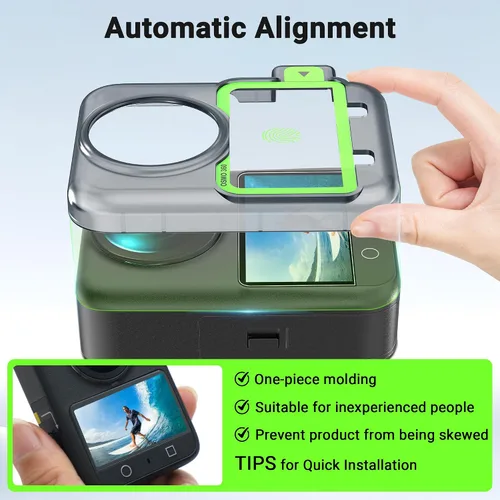 Miniatura 3 de CYNOVA Osmo 360 - Protector de pantalla para accesorios DJI Osmo 360, con kit de alineación automática. Pantalla LCD de vidrio templado, ultra HD