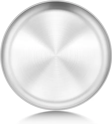 Miniatura 12 de P&P CHEF Bandeja de pizza para cocina casera, bandeja de pizza de acero inoxidable para hornear pizza, saludable, reutilizable y fácil de limpiar