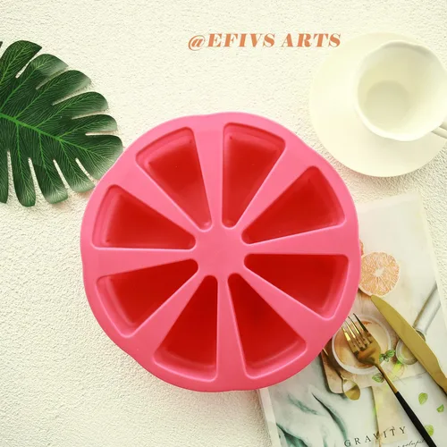 Miniatura 5 de Molde de rebanada de pastel de 8 cavidades, molde para hornear rebanada de pizza, molde para hornear pan de maíz, mousse, molde para pizza, jabón