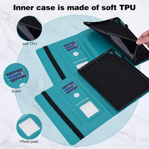 Miniatura 3 de Funda para Amazon Kindle Fire Max 11 (13ª generación, versión 2023) de 11 pulgadas, piel sintética, con soporte de mariposa en relieve, con lápiz