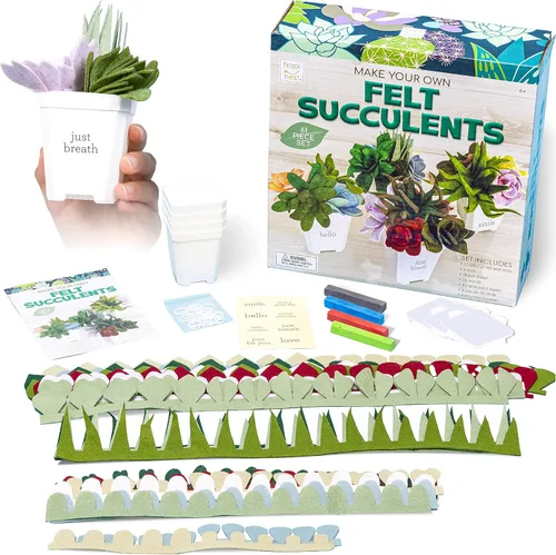 Miniatura 4 de Hapinest Kit de manualidades de suculentas de fieltro en maceta para adultos, mujeres, adolescentes y personas mayores, artes y manualidades