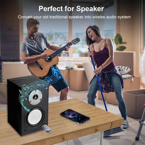 Miniatura 3 de Kit de coche USB a Bluetooth - Adaptador de audio inalámbrico para estéreo del hogar y del automóvil, soporta conversaciones manos libres