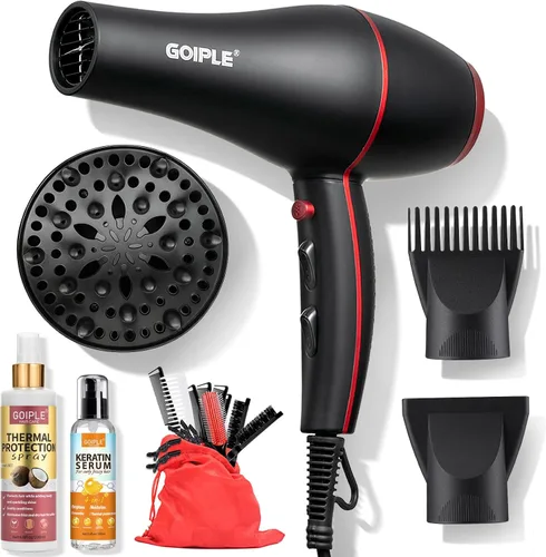 Miniatura 10 de Kit de Secador de Pelo Iónico de Temperatura Constante de 13 Piezas - Juego de Secador de Pelo Profesional Ligero, Bajo Ruido, 1800W para Mujeres