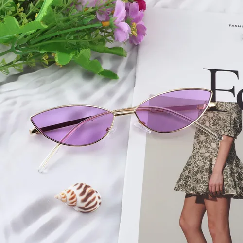 Miniatura 38 de FEISEDY Gafas de sol de diseñador de moda Retro pequeños pétalos forma arco templo diseño B2298