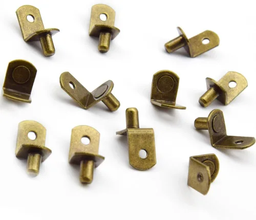 Miniatura 5 de 50 clavijas de soporte de estante con funda de goma para estantes de vidrio (bronce/L)
