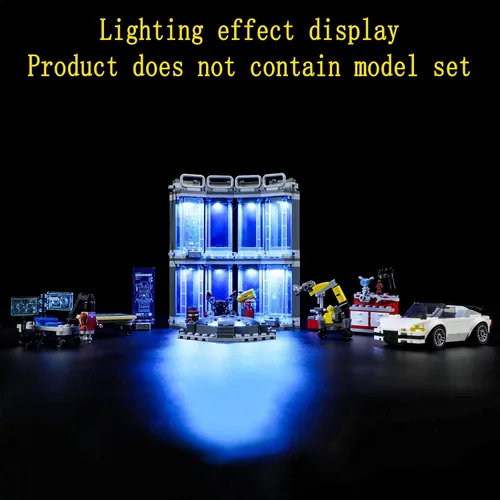 Miniatura 5 de GEAMENT Kit de luces LED compatible con Lego Iron Man Armory - Juego de iluminación para modelo de construcción 76216 (juego de modelos no incluidos)