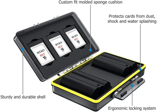 Miniatura 3 de JJC Estuche de almacenamiento de batería para cámara y XQD CFexpress tipo B tarjetero para Nikon EN-EL15 EN-EL15a EN-EL15b EN-EL14 en Nikon Z9 Z7 Z6