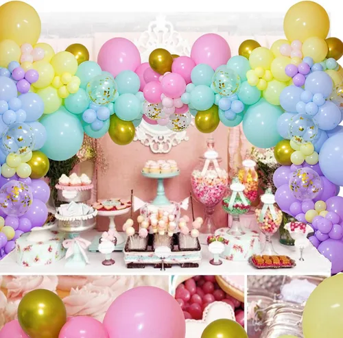 Miniatura 5 de Kit de Arco de Guirnalda de Globos Arcoíris de 219 Piezas Globos de Látex de Diferentes Tamaños Globos de Fiesta Pastel Surtidos Arco de Globos