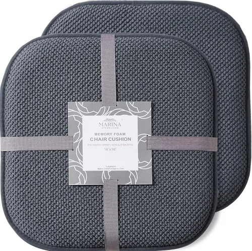 Miniatura 14 de Marina Decoration Cojín grueso y cómodo de espuma viscoelástica para silla, patrón de panal de abeja, goma antideslizante, para asiento trasero, lino