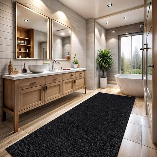 Miniatura 4 de CAMILSON Easy Alfombra de yute, 2 x 3 pulgadas, interiores y exteriores, fibra gris oscuro, para sala de estar, patio y cocina, diseño tejido
