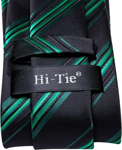 Miniatura 257 de Hi-Tie Corbata clásica de cachemira para hombre con pañuelo y gemelos a cuadros