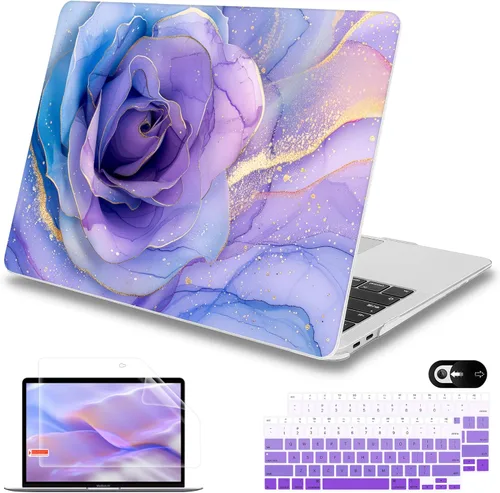 Miniatura 19 de Mektron Funda para MacBook Air de 13 pulgadas M1 A2337 A2179 A1932, carcasa dura 2018-2021 Air de 13 pulgadas con Touch ID, diseño exclusivo