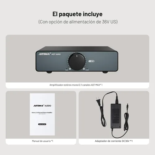 Miniatura 9 de AIYIMA A07 MAX Amplificador Estéreo de 2 Canales para Audio del Hogar 300W*2 TPA3255 Clase D Amplificador de Potencia/Amplificador Mono Enlazable
