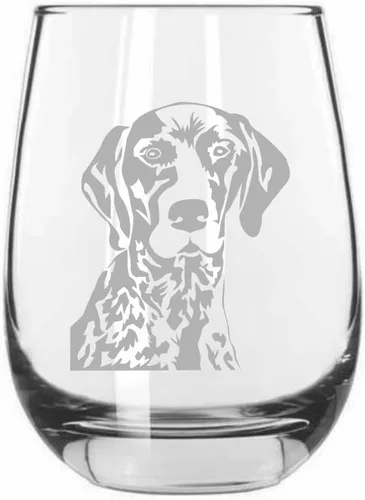 Miniatura 533 de Sakhalin Husky Dog - Copa de vino grabada personalizada de 15.25 onzas sin tallo