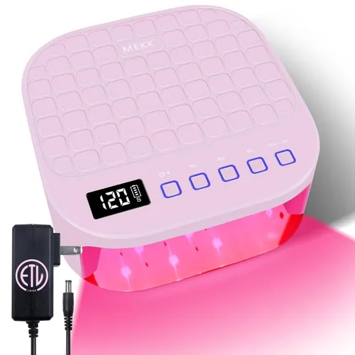 Miniatura 10 de MEKK Lámpara de uñas LED UV inalámbrica, luz UV de 54 W para uñas de gel con luz roja amigable con las manos, lámpara de curación de flash