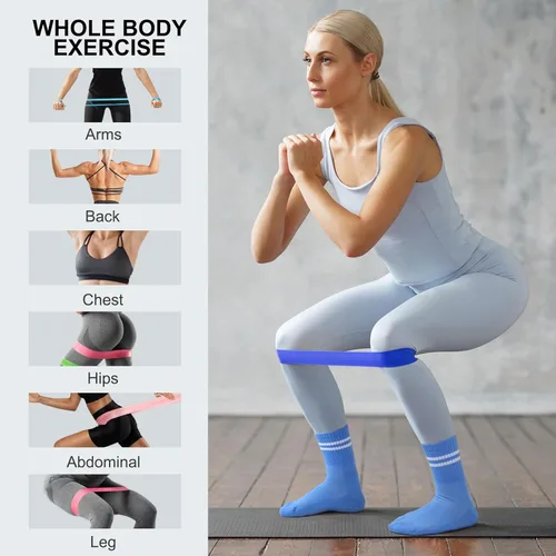 Miniatura 4 de floconssy Pilates Ball Resistance Bands Grip Socks Barre Sets, Loop Exercise Bands 5 Levels, Small Yoga Ball 9 Inch, Non Slip Socks Workout Kit at