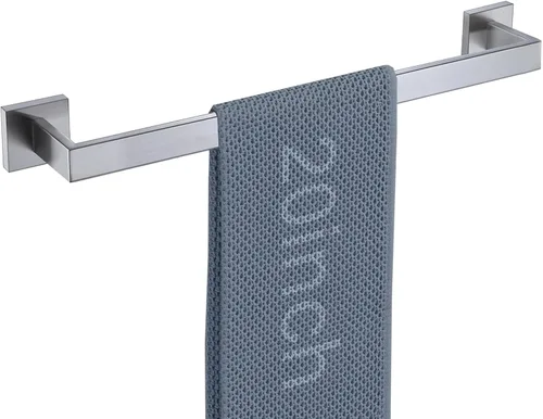 Miniatura 20 de LANC 2 paquetes de barras de toalla de baño de 16 pulgadas, total de 18 estantes cuadrados para toallas de baño, soportes para toallas de mano