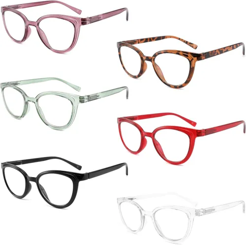 Miniatura 10 de Paquete de 4 lentes de lectura con bloqueo de luz azul, para mujer con bisagras de resorte, antirreflejos, fatiga ocular UV, anteojos de computadora