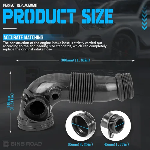 Miniatura 5 de Manguera de tubo de entrada de aire 13717605638 compatible con BMW 320i 328i 428i 528i 528i X1 X3 X4 X5 X6 Z4 2012-2017
