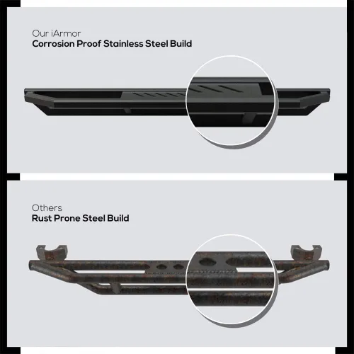 Miniatura 3 de APS Estribos de acero inoxidable con armadura lateral de 6.5 pulgadas compatibles con Ford F150 2015-2026 Regular Cab y F-250 F-350 Super Duty