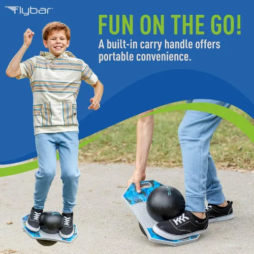 Miniatura 2 de Flybar Pogo - Pelota de truco para niños, tabla de rebote de equilibrio con cubierta antideslizante, bomba incluida, juguetes para interiores