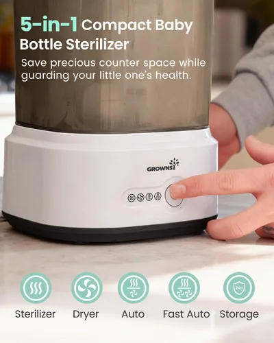 Miniatura 2 de Esterilizador y secadora de biberones, esterilizador eléctrico compacto para biberones (Esterilizador de Biberones), desinfectante de biberones