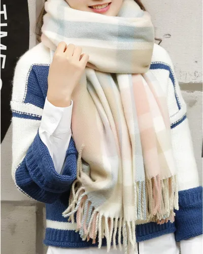 Miniatura 4 de YSense Women's Long Plaid Blanket Scarf Chunky Oversized WinterFall Warm Scarf Big Tartan Scarves Wrap Shawl Ladies Gifts