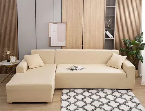 Miniatura 11 de ele ELEOPTION - 2 piezas de fundas de sofá seccional de 3 plazas para sofás con cojines, funda elástica en forma de L para sala de estar, funda