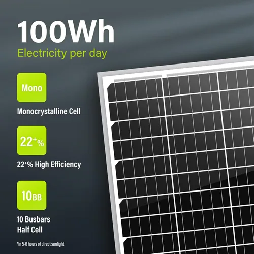 Miniatura 9 de Newpowa Módulo fotovoltaico monocristalino de panel solar de 20 W 12 V diseñado para sistema de 12 V fuera de la red RV, barco, cámper, remolque
