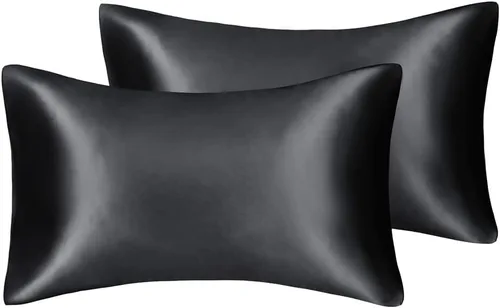 Miniatura 34 de Juwenin Bedding, funda de almohada de satén sedosa súper suave y lujosa con cremallera (funda de almohada de satén sedoso para el cabello), juego