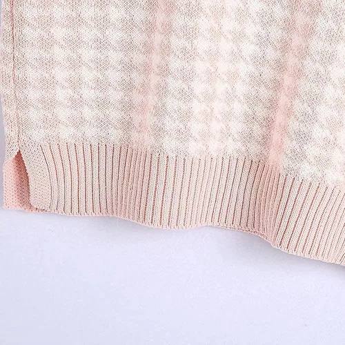 Miniatura 4 de Suéter para mujer, casual, cuello en V, sin mangas, color colisión, suéter sin mangas, chaleco estético