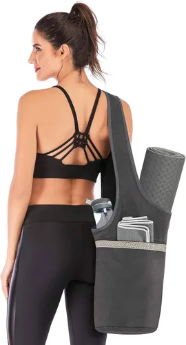 Miniatura 7 de Ewedoos Canvas Yoga Mat Bag Fits Most Mats Yoga Bag with Large Storage Pockets to Hold More Accessories Ideal for Pilates Workout Gifts & Travel