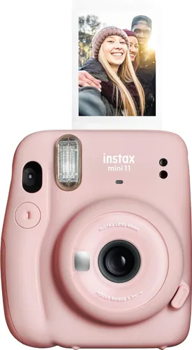 Miniatura 12 de Fujifilm Cámara de película instantánea Instax Mini 11 con exposición automática y flash, lente Fujinon de 2.362 in con espejo selfie, visor óptico