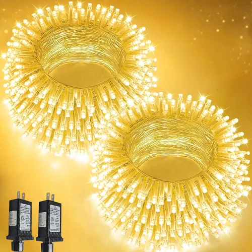 Miniatura 11 de Guirnalda de 100 luces LED conectables para interiores y exteriores, luces de Navidad blancas cálidas de 33 pies, impermeables, 13 modos