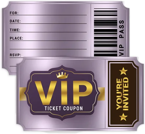 Miniatura 6 de wuguimeii Invitaciones de fiesta de cumpleaños con sobres, invitaciones de fiesta VIP de películas, invitaciones de cumpleaños para niños