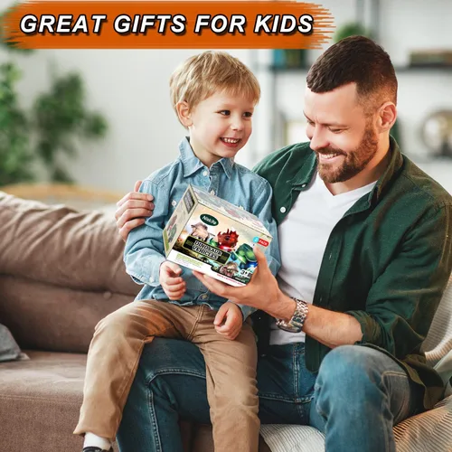 Miniatura 7 de Juguetes de dinosaurio Niskite para niños de 3 a 8 años, coche automático de dinosaurios con linterna LED y sonido dinosaurios, el mejor regalo