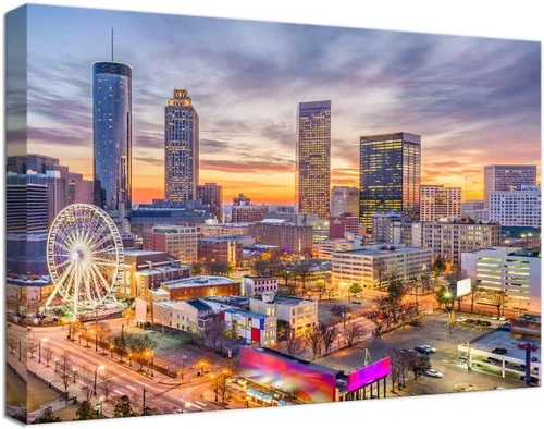 Miniatura 41 de Myrtle Beach - Arte de pared con diseño de horizonte de la ciudad de Carolina del Sur, Estados Unidos, para oficina, sala de estar, dormitorio