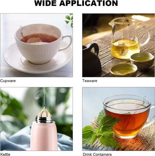 Miniatura 7 de Luckyiren Infusor de bola de té con cadena; filtro de filtro de té de malla fina de acero inoxidable de alta calidad, colador de colador, tamiz